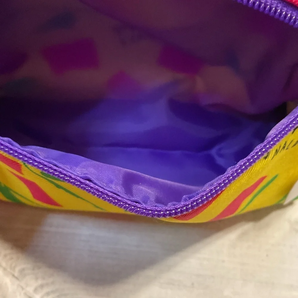 Clinique Donald X Vibrant Yellow Cosmetic Pouch NWT floral